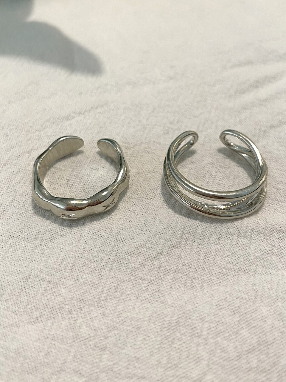 2pcs Minimalist Cuff Ring