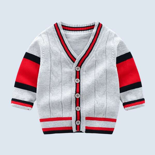 

Baby Colorblock Striped Pattern Cardigan, Multicolor