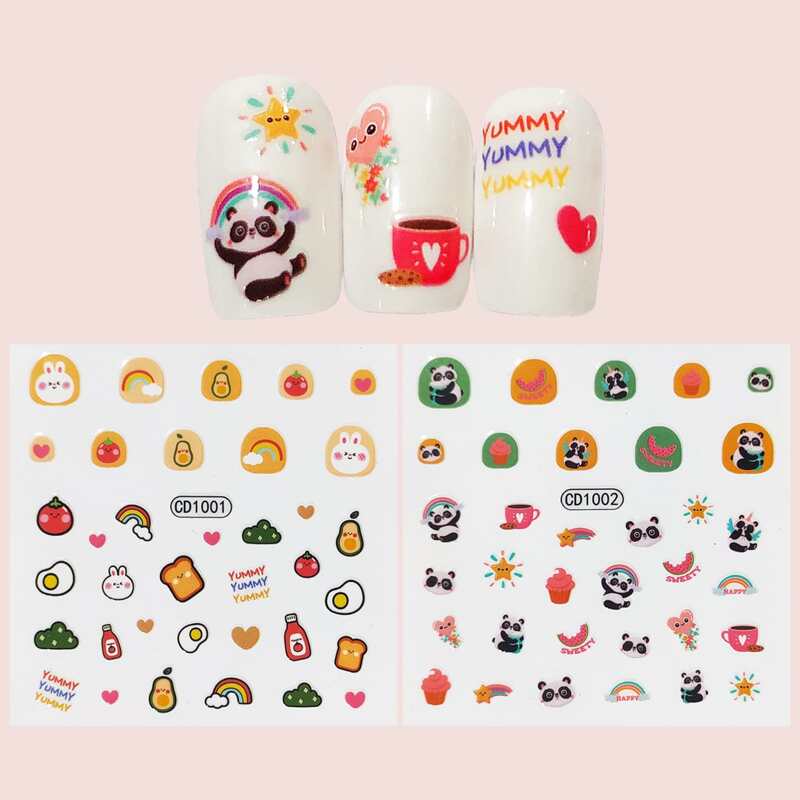 

2sheets Cartoon Graphic Nail Art Sticker, Multicolor