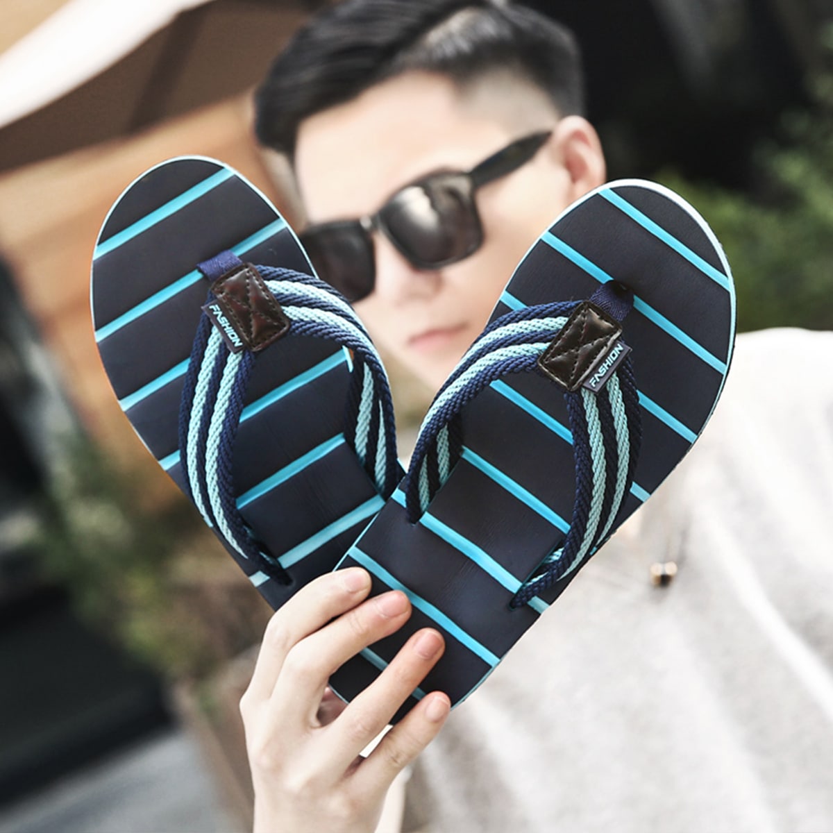 Вьетнамки в полоску для мужчины