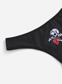 Jboy 3 piezas Set bragas estampado de cráneo - Multicolor - Ver 3