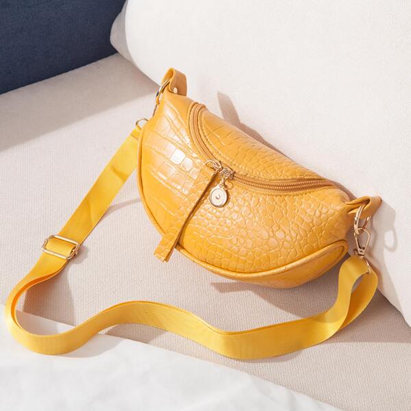 

Croc Embossed Crossbody Bag, Yellow