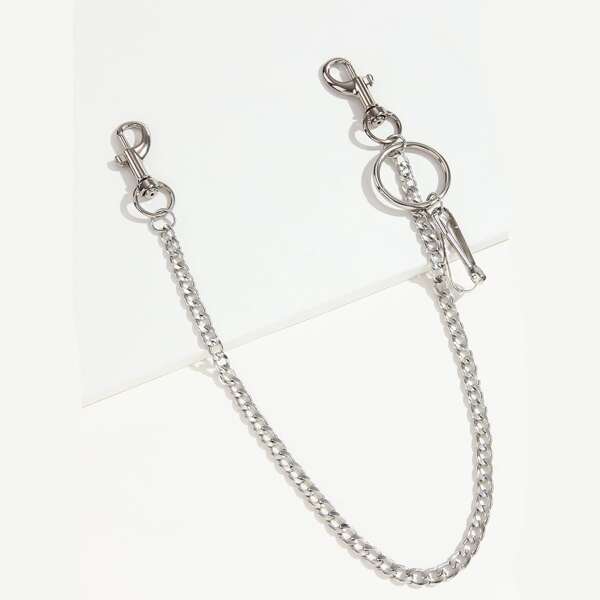 

Men Minimalist Chain Belt, Silver