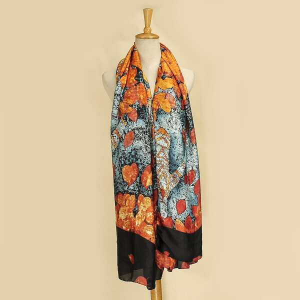 

Leaf Print Scarf, Multicolor