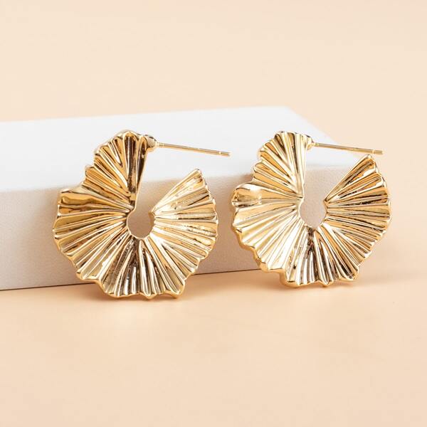 

Textured Metal Earrings, Gold