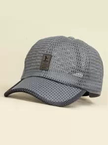 Men Letter Graphic Baseball Cap - Dark Grey - View 1
