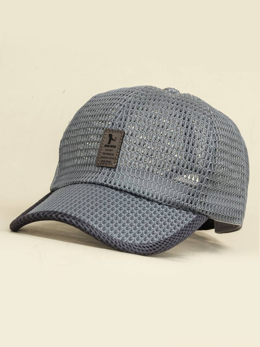 Men Letter Graphic Baseball Cap - Dark Grey - View 1