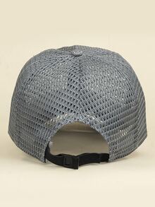 Men Letter Graphic Baseball Cap - Dark Grey - View 2