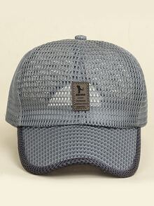 Men Letter Graphic Baseball Cap - Dark Grey - View 3