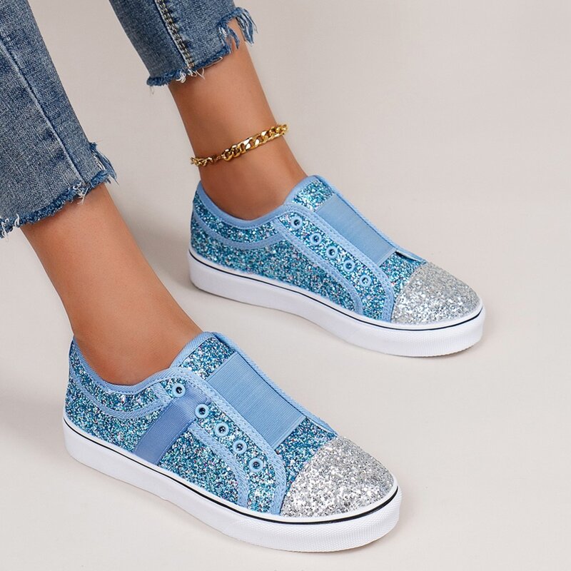

Glitter Slip On Shoes, Blue