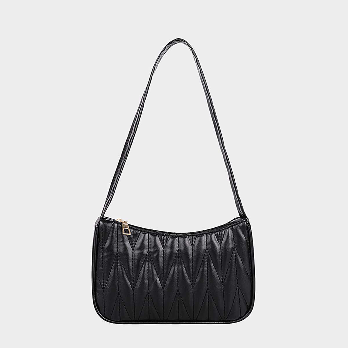 

Quilted Shoulder Bag, Black