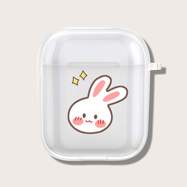 

Чехол для Airpods с узором кролика, Прозрачный