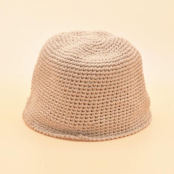 

Letter Embroidered Knit Hat, Khaki