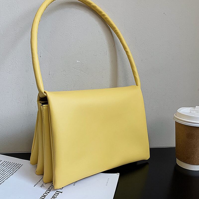 

Minimalist Flap Shoulder Bag, Yellow