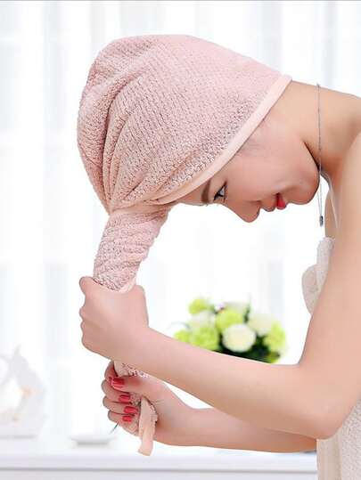 1pc Solid Hair Drying Cap,Hair Dryer Cap Bath Towel