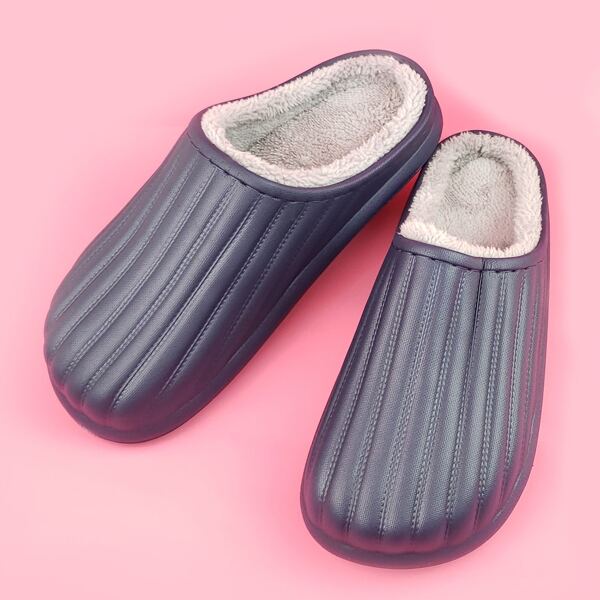 

Men Fuzzy Minimalist Slippers, Blue