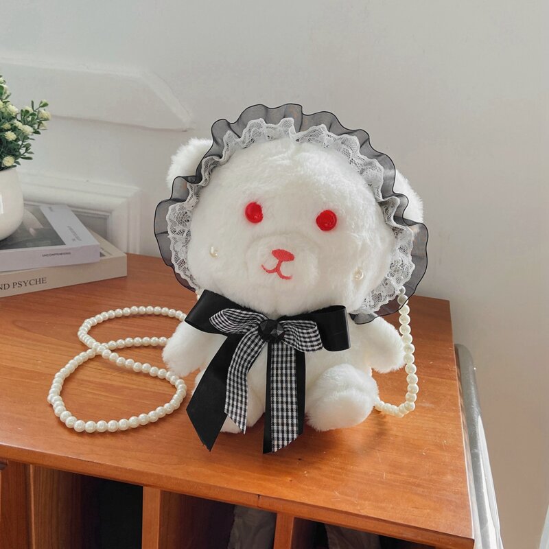 

Fluffy Rabbit Crossbody Bag, White