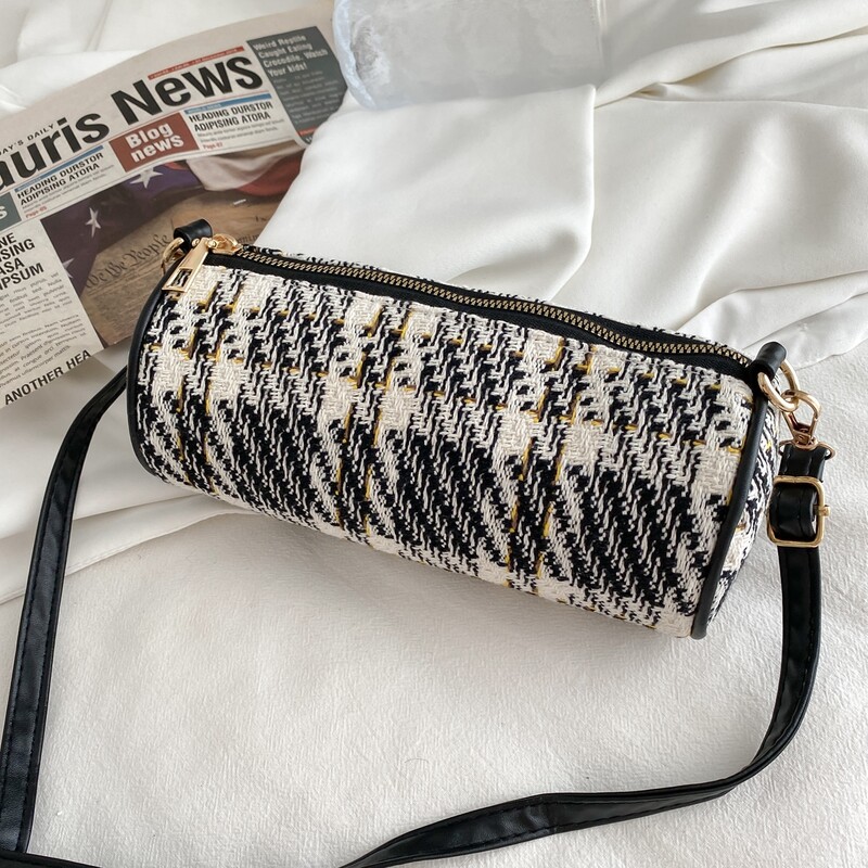 

Tweed Crossbody Bag, Black