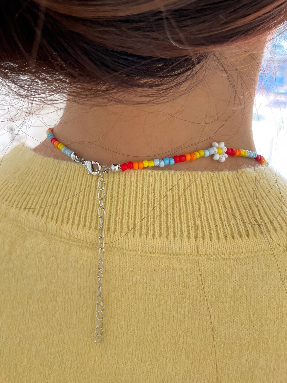 Beaded Flower Decor Necklace Valentines,Mom,Mother,Mother's Day,Gift