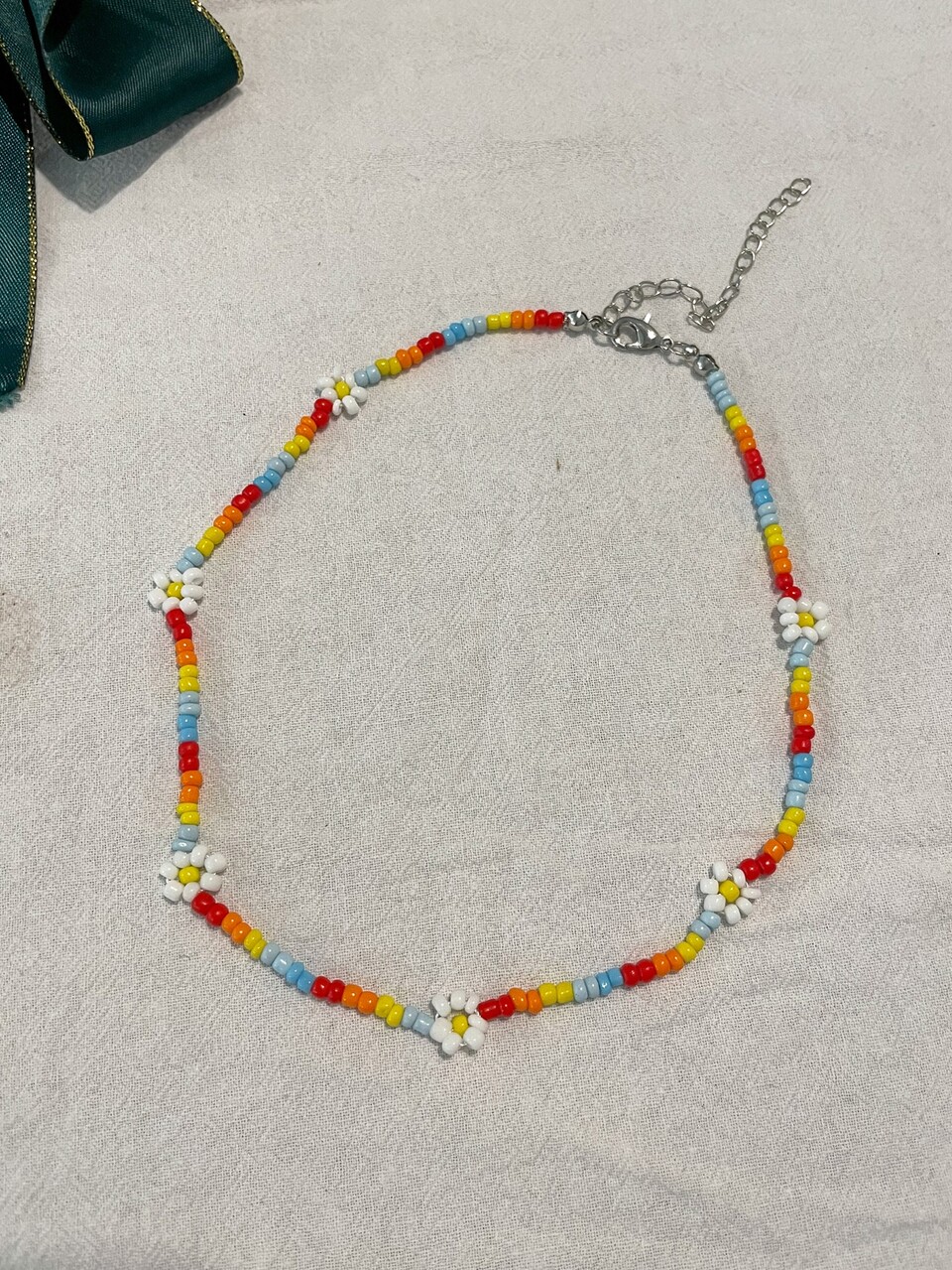 Beaded Flower Decor Necklace Valentines,Mom,Mother,Mother's Day,Gift