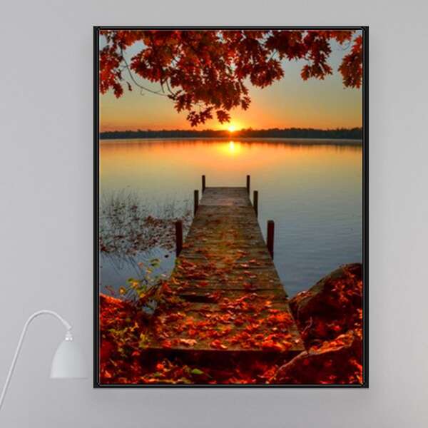 

Sunset Print DIY Diamond Unframed Painting, Multicolor