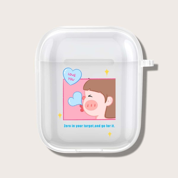 

Чехол для Airpods с узором девушки, Прозрачный