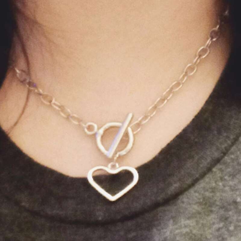 

Heart Decor Chain Necklace, Gold