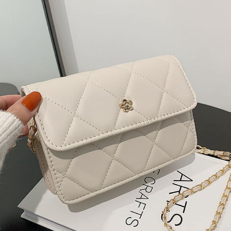 

Quilted Crossbody Bag, White