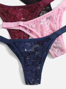 4 gói Ren Bộ quần lót Đồ lót - Nhiều màu - Xem 4