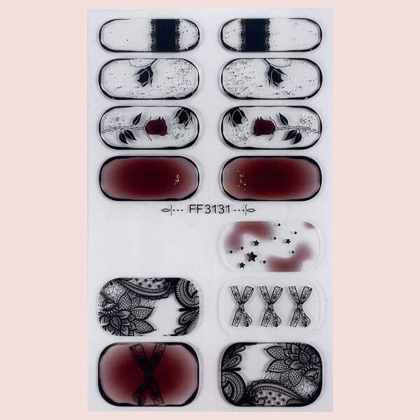 

14pcs Halloween Nail Art Sticker & 1pc Nail File, Multicolor