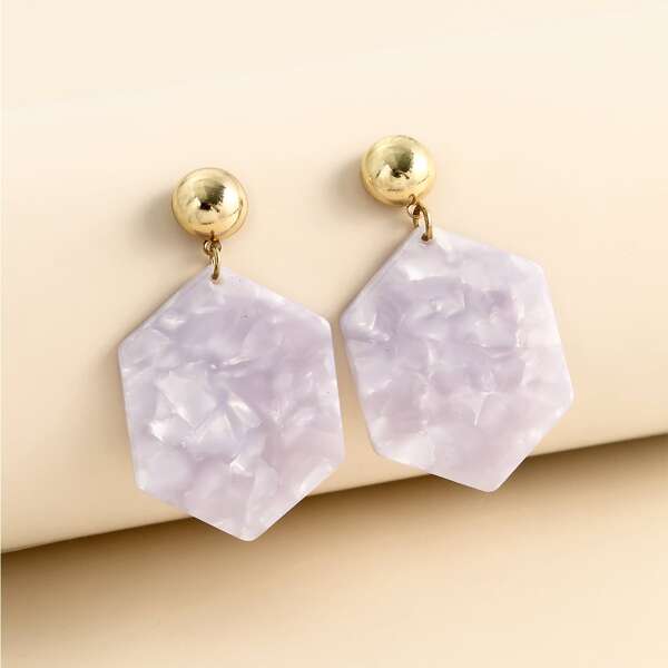 

Geo Drop Earrings, Grey
