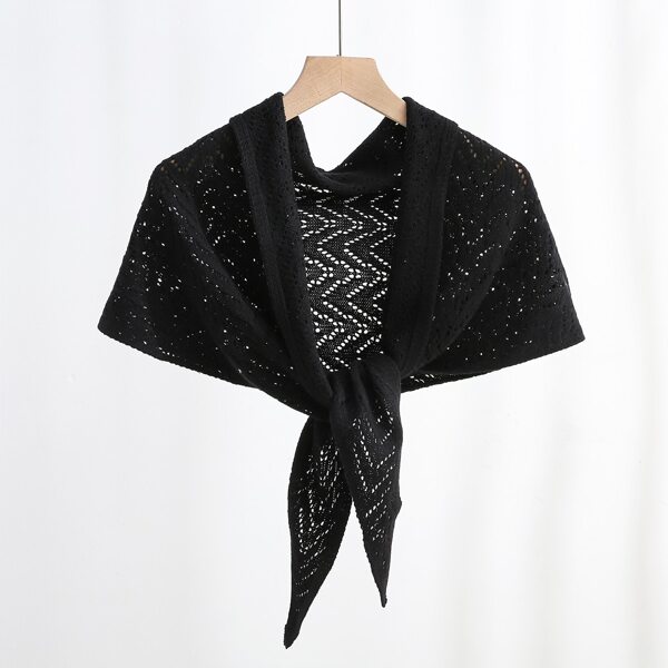 

Solid Knitted Shawl, Black