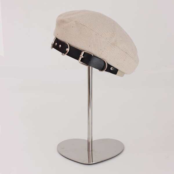 

Plaid Pattern Beret, Beige