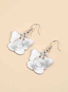 Halloween Skull & Butterfly Decor Drop Earrings - Black - View 2