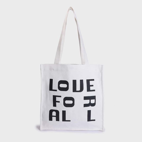 

Letter Graphic Shopper Bag, White