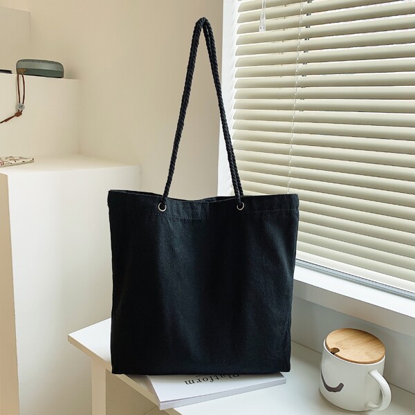 

Minimalist Shoulder Tote Bag, Black