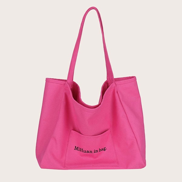 

Letter Detail Nylon Tote Bag, Watermelon pink