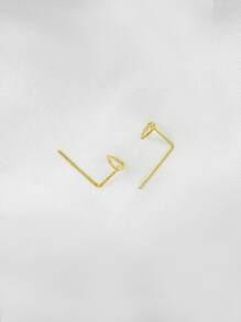 Heart Detail Earrings - Yellow Gold - View 2