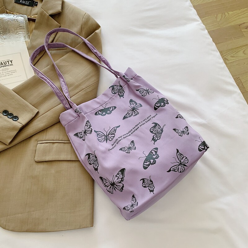 

Butterfly Graphic Tote Bag, Purple
