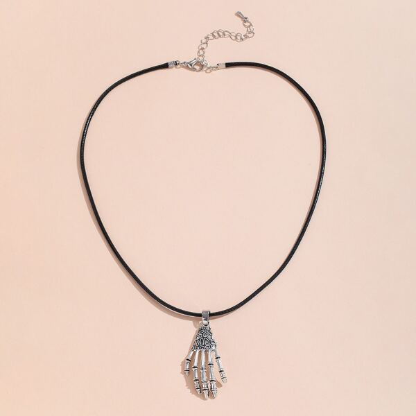 

Skeleton Hand Pendant Necklace, Multicolor