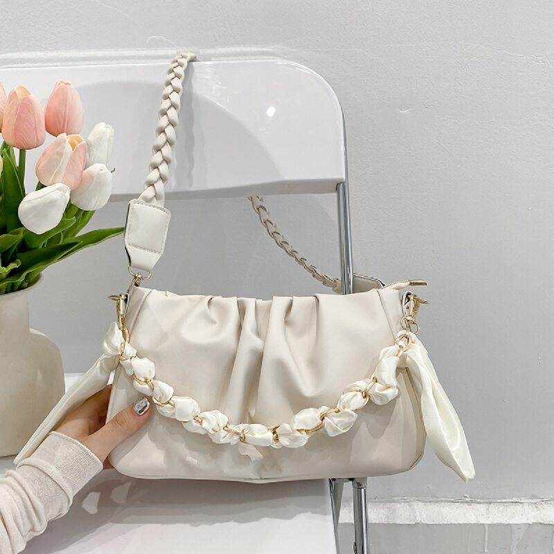 

Minimalist Ruched Bag, Beige