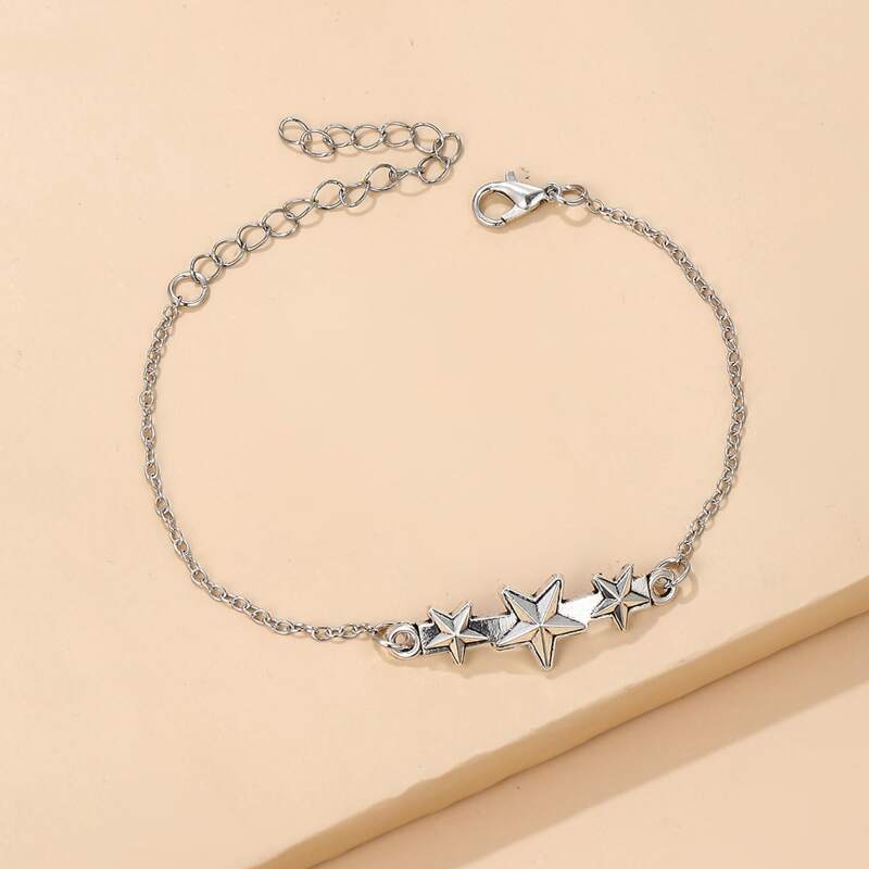 

Star Decor Chain Bracelet, Silver