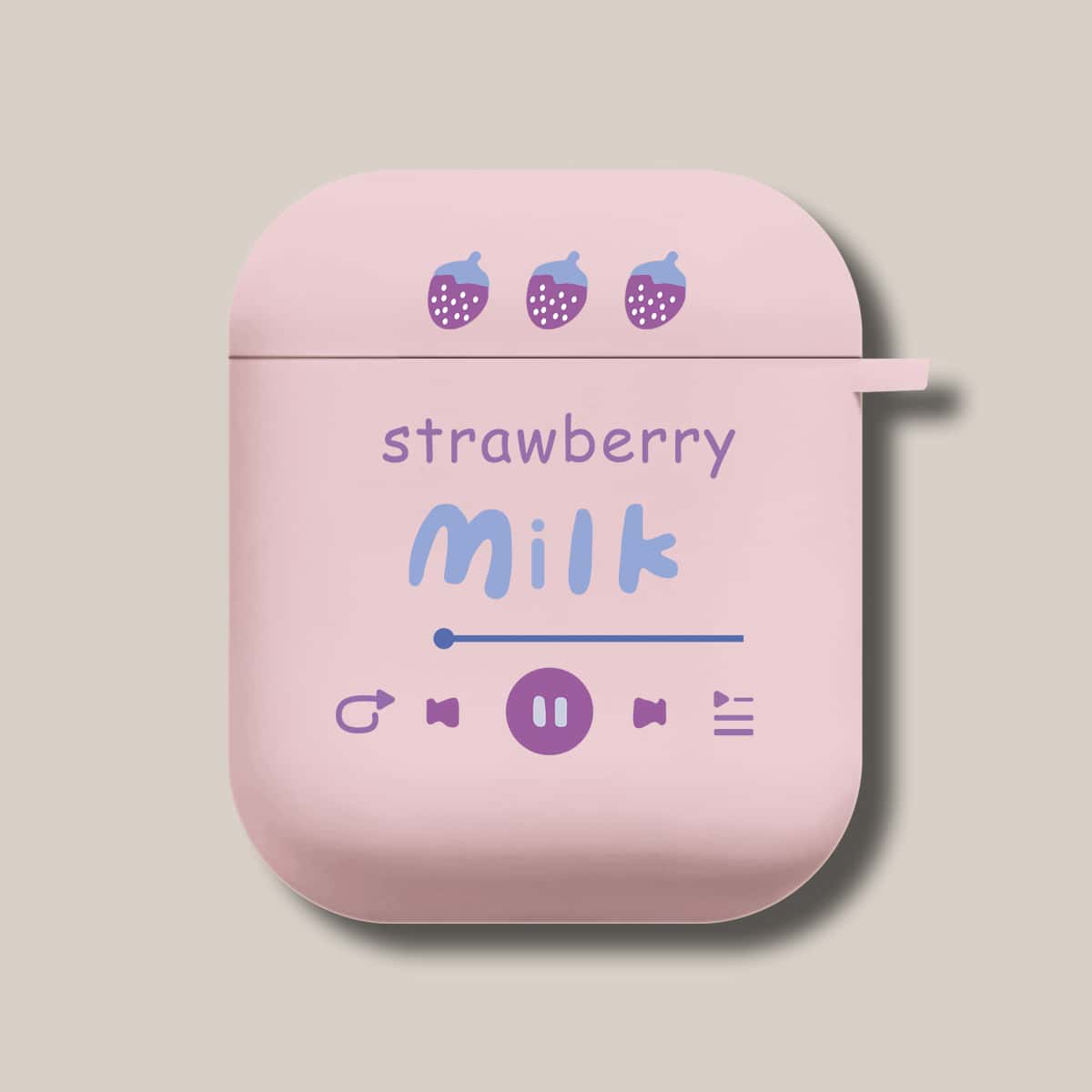 

Music Player Pattern Case For Airpods, Pink