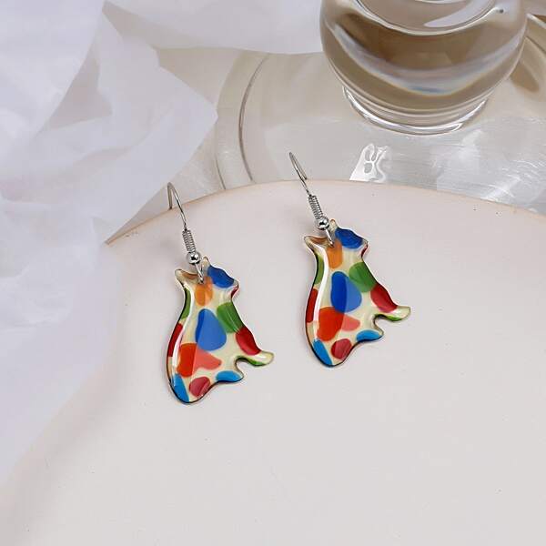 

Cat Decor Drop Earrings, Multicolor