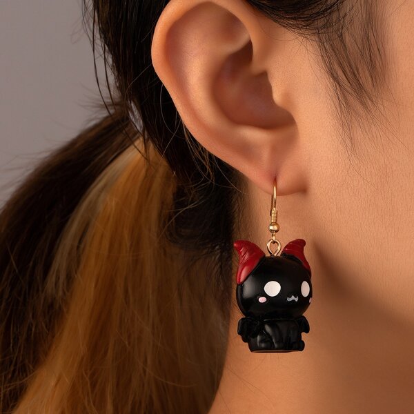 

Halloween Bat Drop Earrings, Multicolor