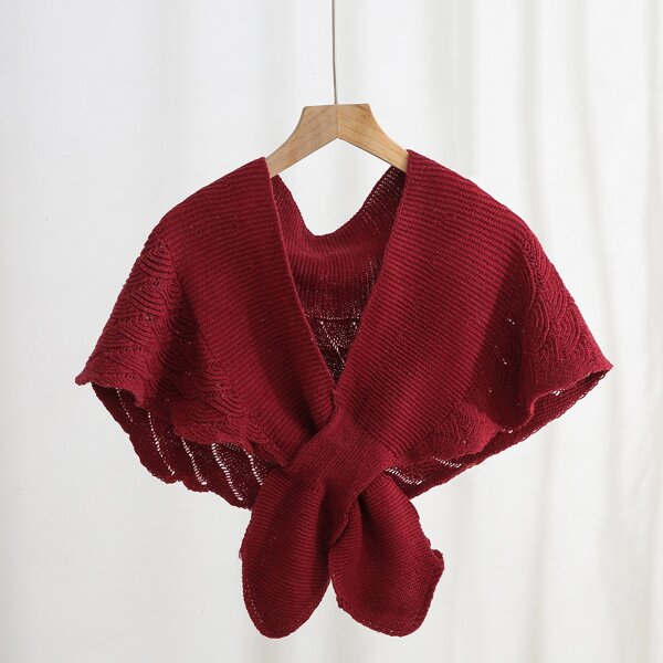 

Solid Knit Shawl, Burgundy