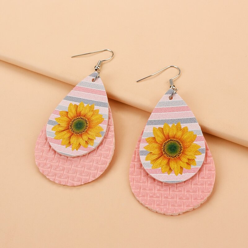 

Sunflower Graphic Drop Earrings, Multicolor