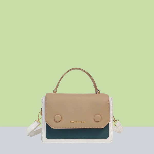 

Colorblock Flap Satchel Bag, Multicolor