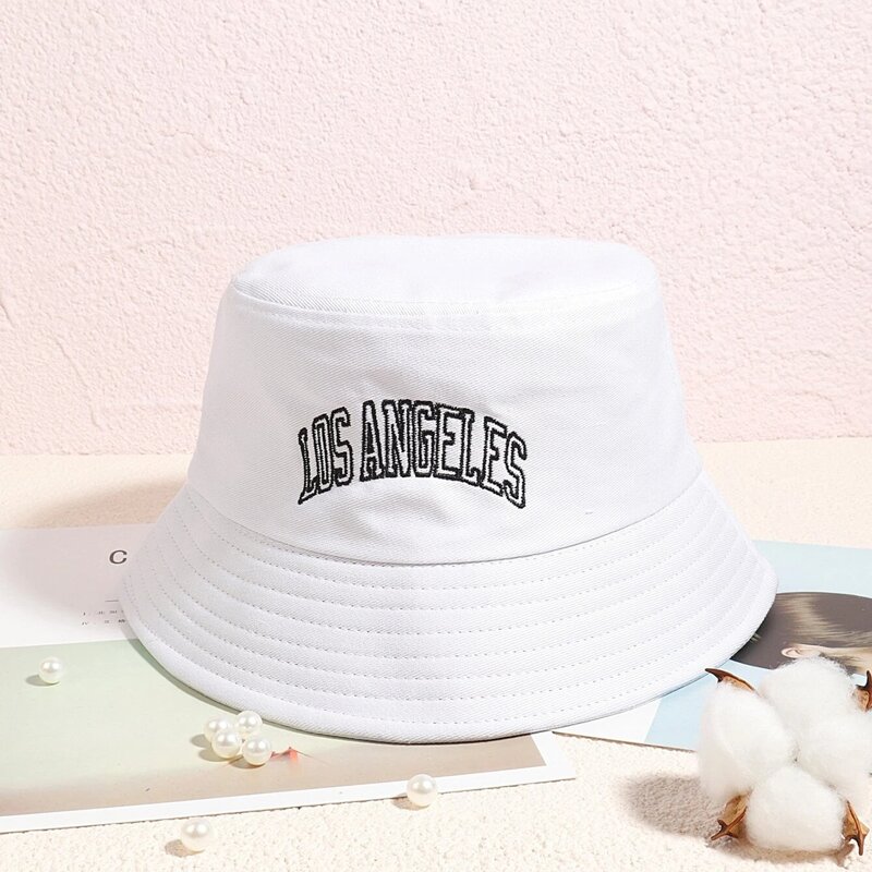 

Letter Graphic Embroidery Bucket Hat, White