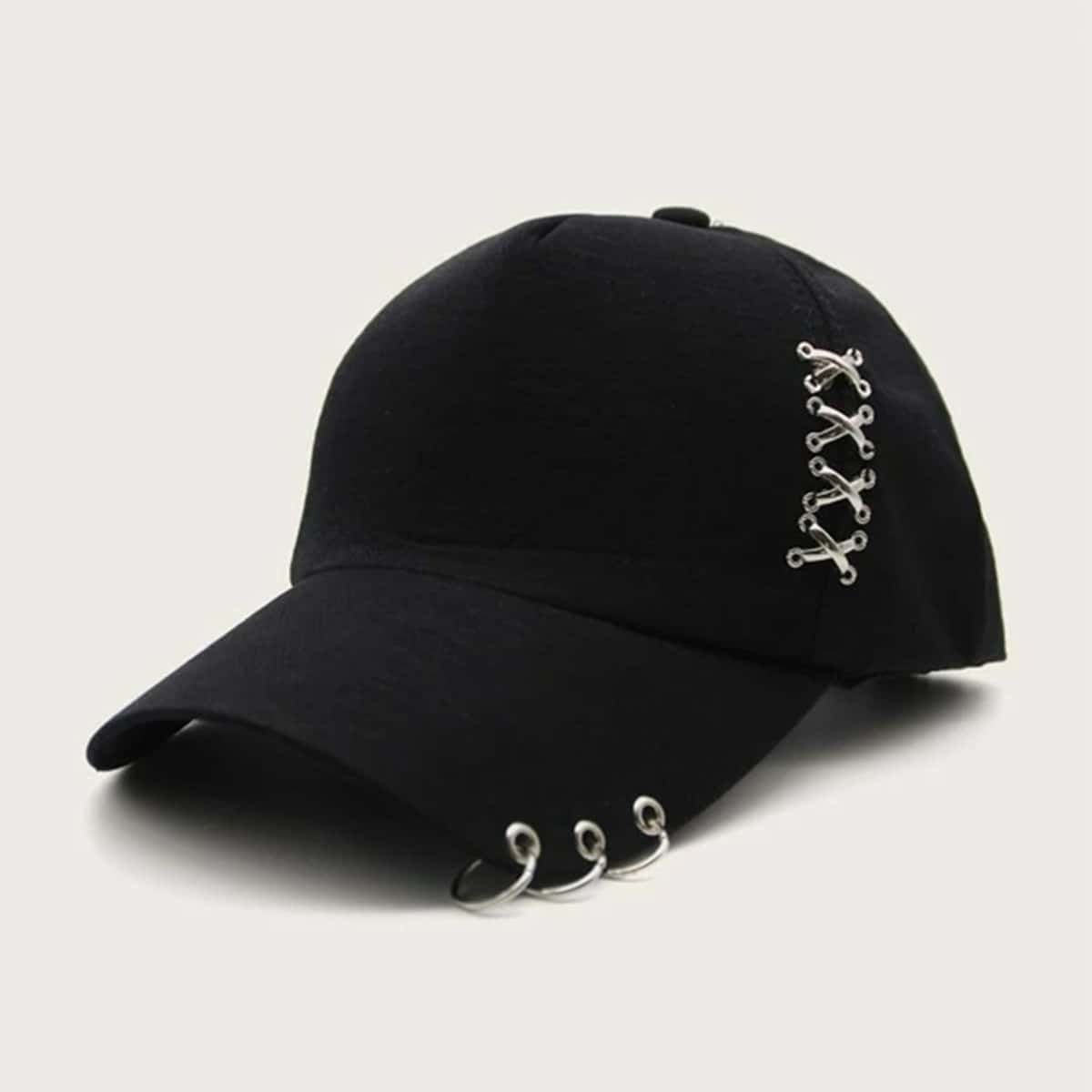 

Ring Decor Baseball Cap, Black